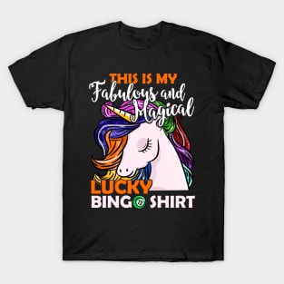 Magical Unicorn Bingo print for a Lottery and Bingo Player T-Shirt